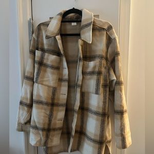 Abound Yellow and Brown Plaid Shacket